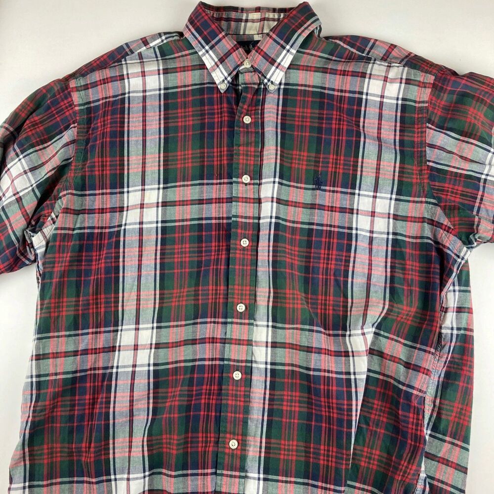 Ralph Lauren Blake Shirt Mens XL Plaid Button Down Cotton Pony
